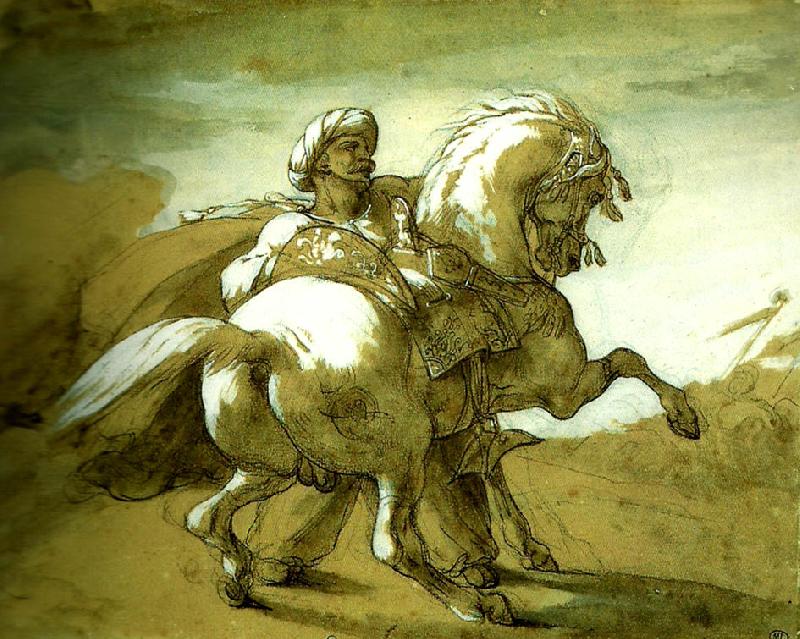charles emile callande mameluck retenant un cheval oil painting image